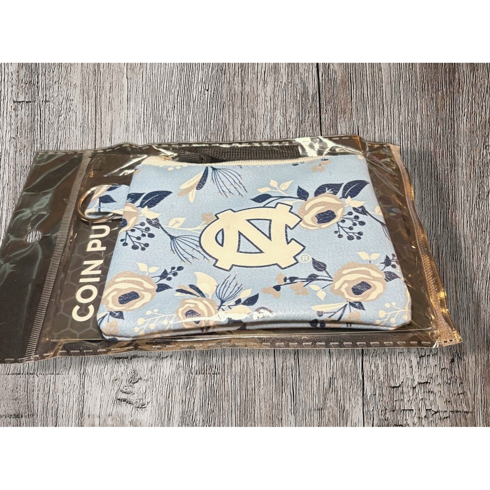 North Carolina UNC Tarheels Flower Coin Purse Small New